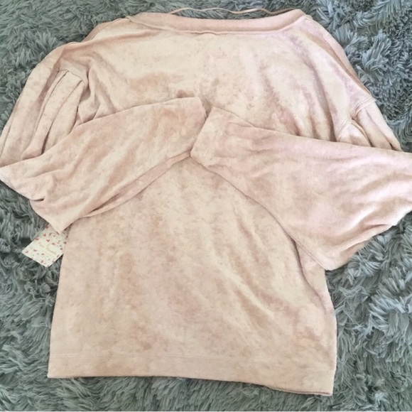 Free People Baby Pink Velvet Pullover - Picture 5 of 5
